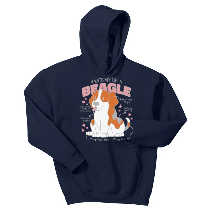 Beagle Anatomy Dog Kids Hoodie