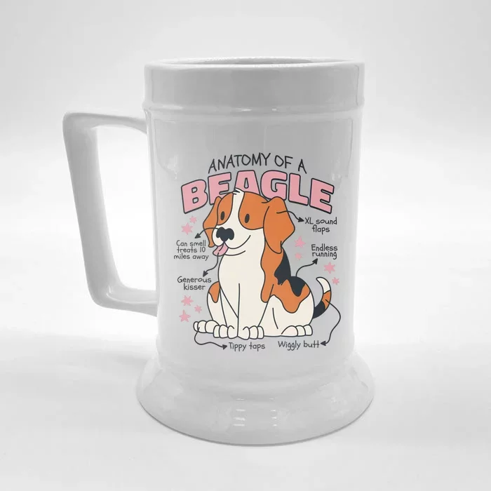 Beagle Anatomy Dog Front & Back Beer Stein