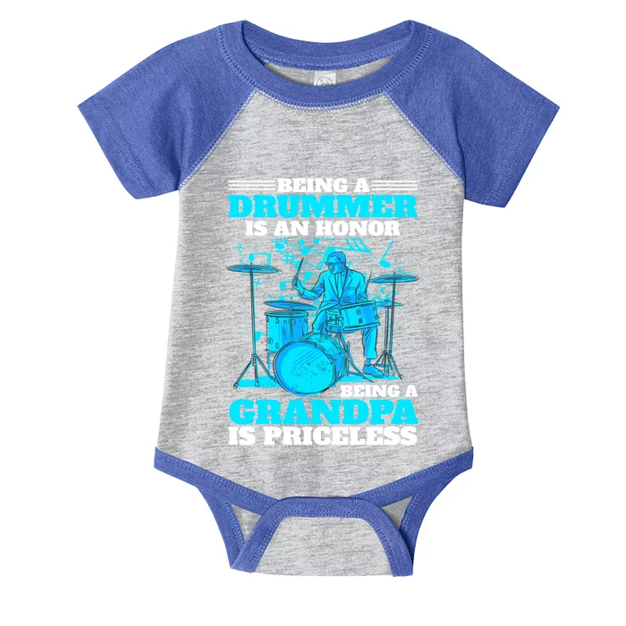 Being A Drummer Is An Honor Being A Grandpa Is Priceless Funny Gift Infant Baby Jersey Bodysuit