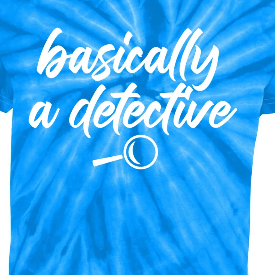 Basically A Detective True Crime Fan Funny Mystery Meme Cute Gift Kids Tie-Dye T-Shirt