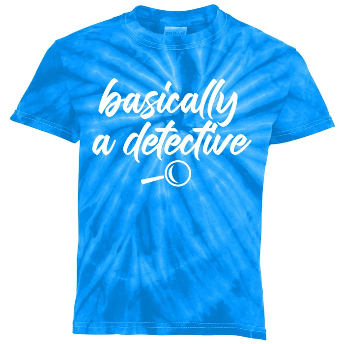 Basically A Detective True Crime Fan Funny Mystery Meme Cute Gift Kids Tie-Dye T-Shirt