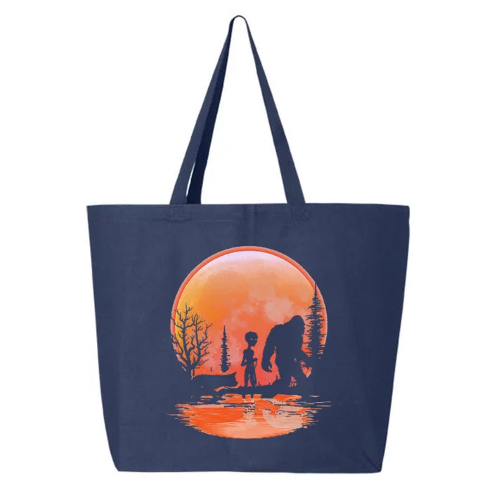 Bigfoot Alien Dog Red Moon Halloween Gift 25L Jumbo Tote