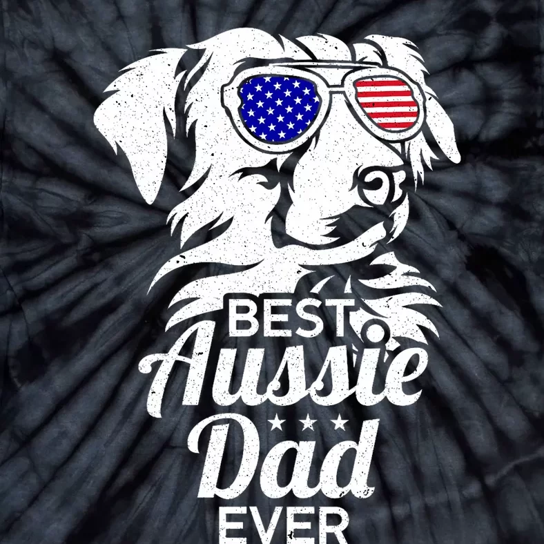 Best Aussie Dad Ever Australian Shepherd Tie-Dye T-Shirt