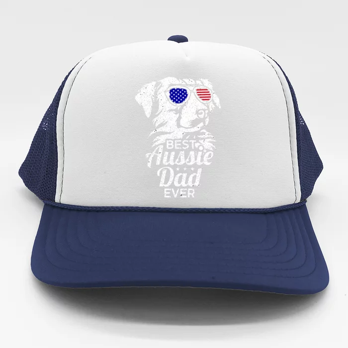 Best Aussie Dad Ever Australian Shepherd Trucker Hat