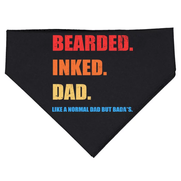 Bada*s Dad Inked Bearded Like A Normal Dad USA-Made Doggie Bandana