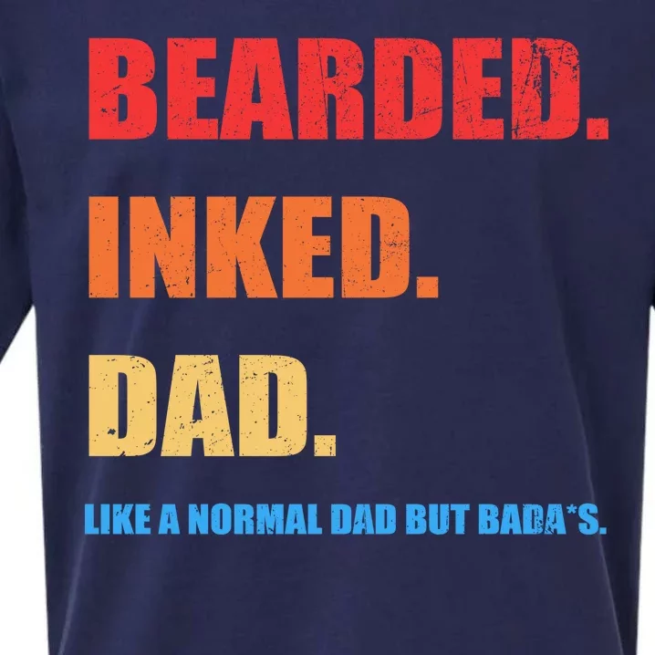 Bada*s Dad Inked Bearded Like A Normal Dad Sueded Cloud Jersey T-Shirt