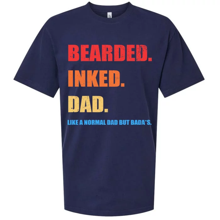 Bada*s Dad Inked Bearded Like A Normal Dad Sueded Cloud Jersey T-Shirt