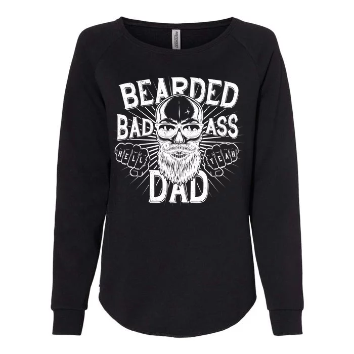 Badass Bearded Dad Womens California Wash Sweatshirt