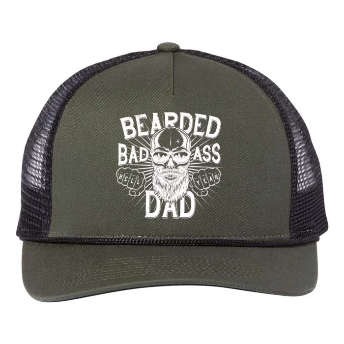 Badass Bearded Dad Retro Rope Trucker Hat Cap