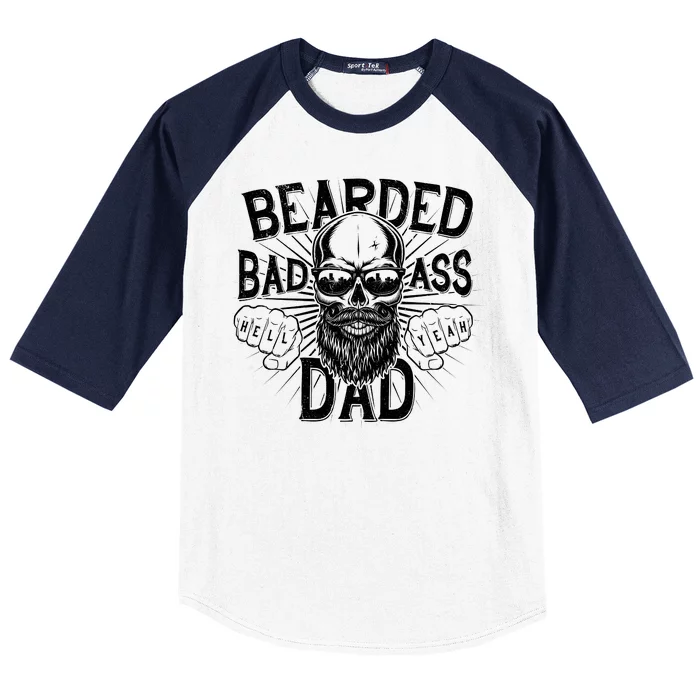 Badass Bearded Dad Baseball Sleeve Shirt