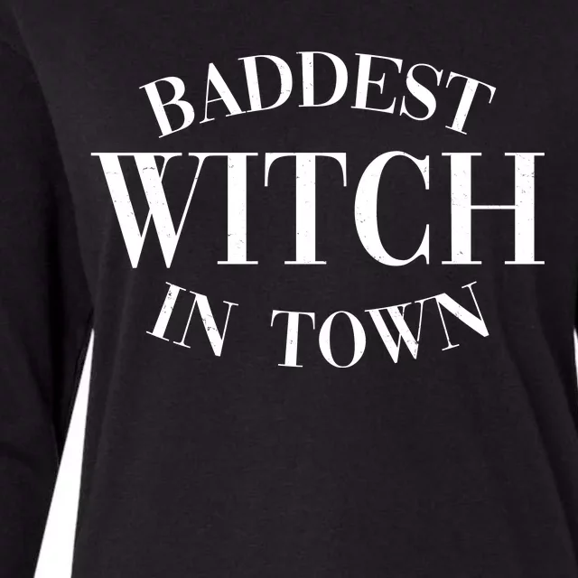 Baddest Witch In Town Funny Halloween Womens Cotton Relaxed Long Sleeve T-Shirt