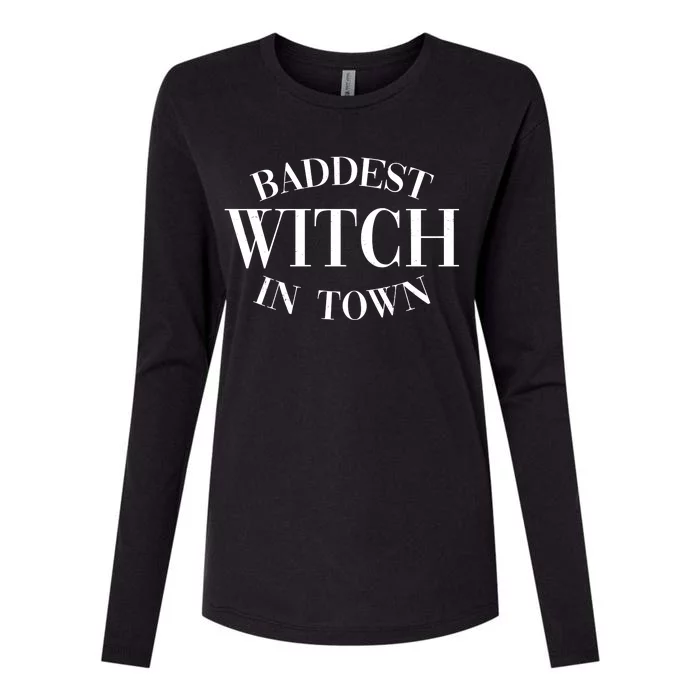 Baddest Witch In Town Funny Halloween Womens Cotton Relaxed Long Sleeve T-Shirt