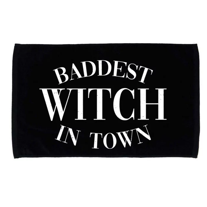 Baddest Witch In Town Funny Halloween Microfiber Hand Towel