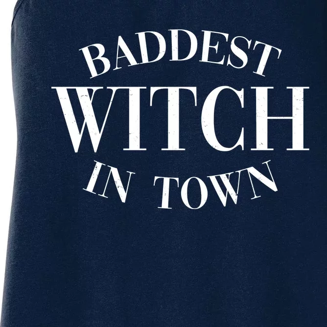 Baddest Witch In Town Funny Halloween Women's Racerback Tank