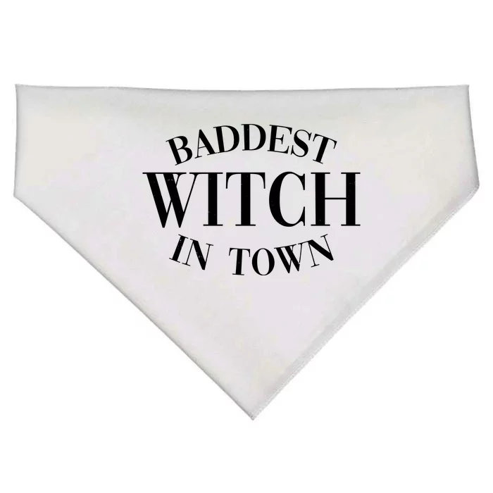 Baddest Witch In Town Funny Halloween USA-Made Doggie Bandana