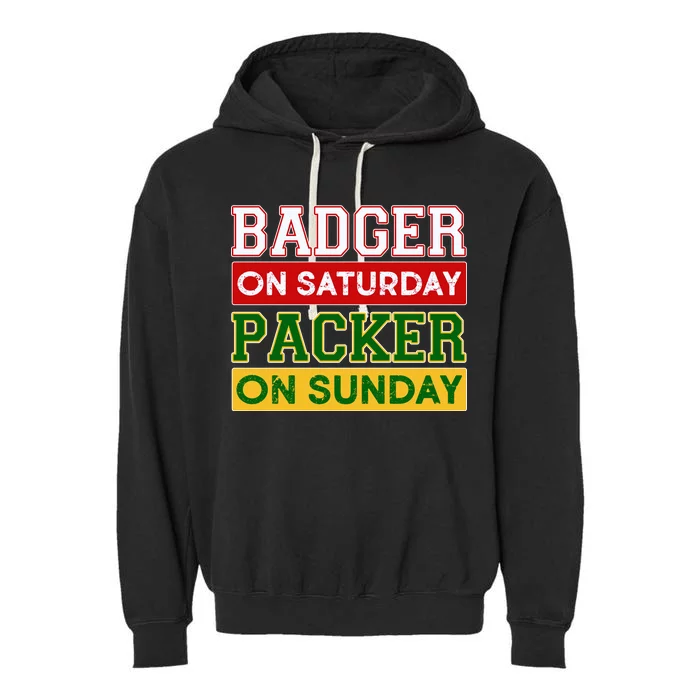 Badger On Saturday Packer On Sunday Garment-Dyed Fleece Hoodie