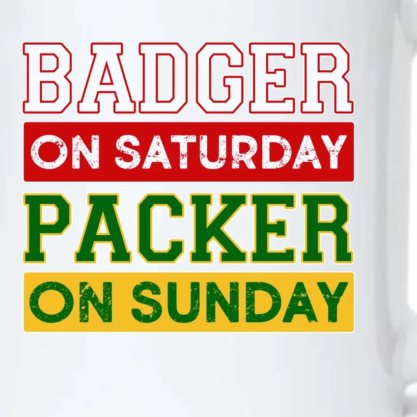 Badger On Saturday Packer On Sunday Black Color Changing Mug