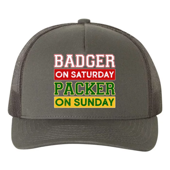 Badger On Saturday Packer On Sunday Yupoong Adult 5-Panel Trucker Hat