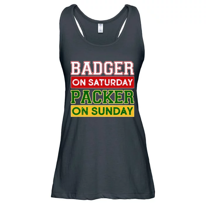 Badger On Saturday Packer On Sunday Ladies Essential Flowy Tank