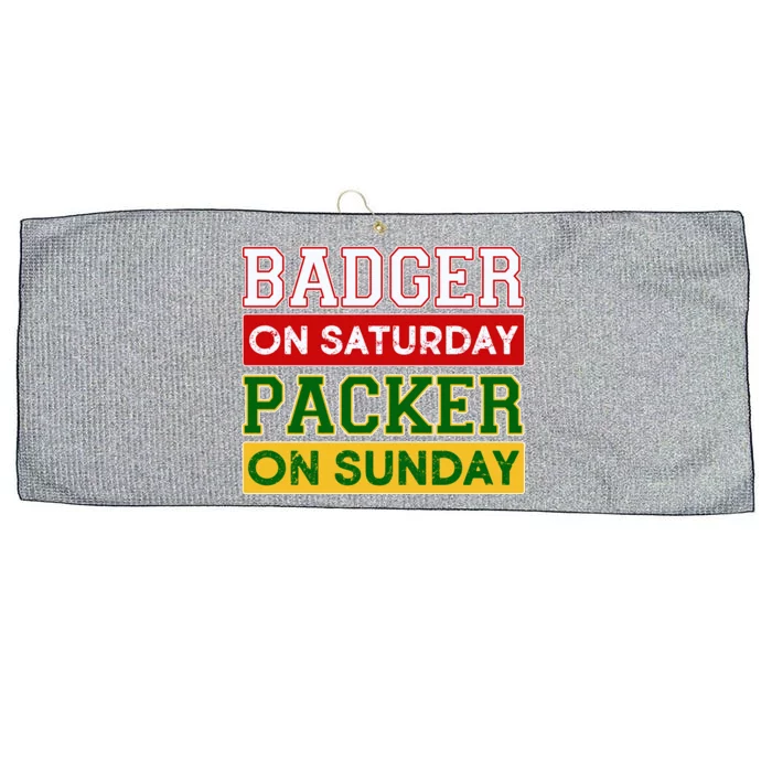 Badger On Saturday Packer On Sunday Large Microfiber Waffle Golf Towel