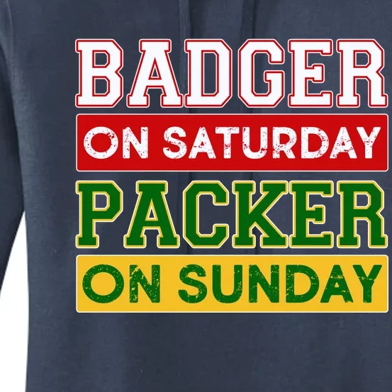 Badger On Saturday Packer On Sunday Women's Pullover Hoodie