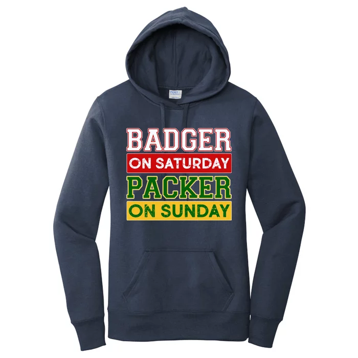 Badger On Saturday Packer On Sunday Women's Pullover Hoodie