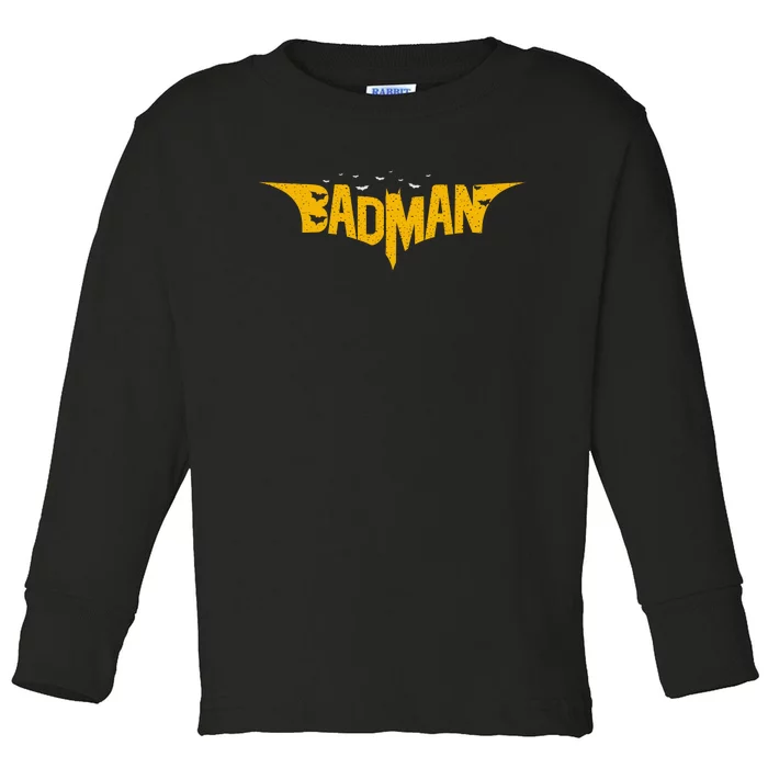 Badman Super Hero Toddler Long Sleeve Shirt