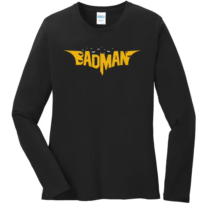 Badman Super Hero Ladies Long Sleeve Shirt