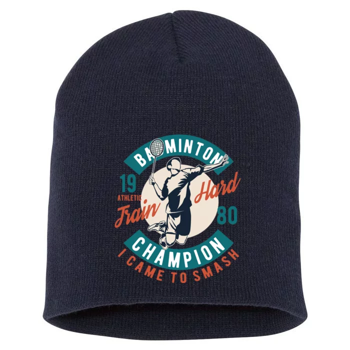 Badminton Champion Train Hard Short Acrylic Beanie