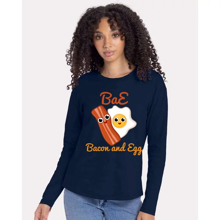 Bae Bacon And Eggs Funny Best Friends Womens Cotton Relaxed Long Sleeve T-Shirt