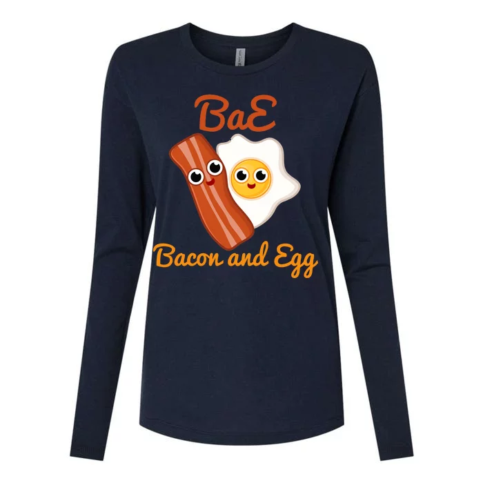 Bae Bacon And Eggs Funny Best Friends Womens Cotton Relaxed Long Sleeve T-Shirt