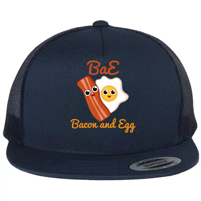 Bae Bacon And Eggs Funny Best Friends Flat Bill Trucker Hat