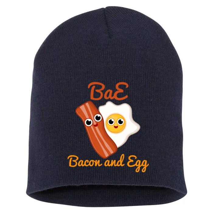 Bae Bacon And Eggs Funny Best Friends Short Acrylic Beanie