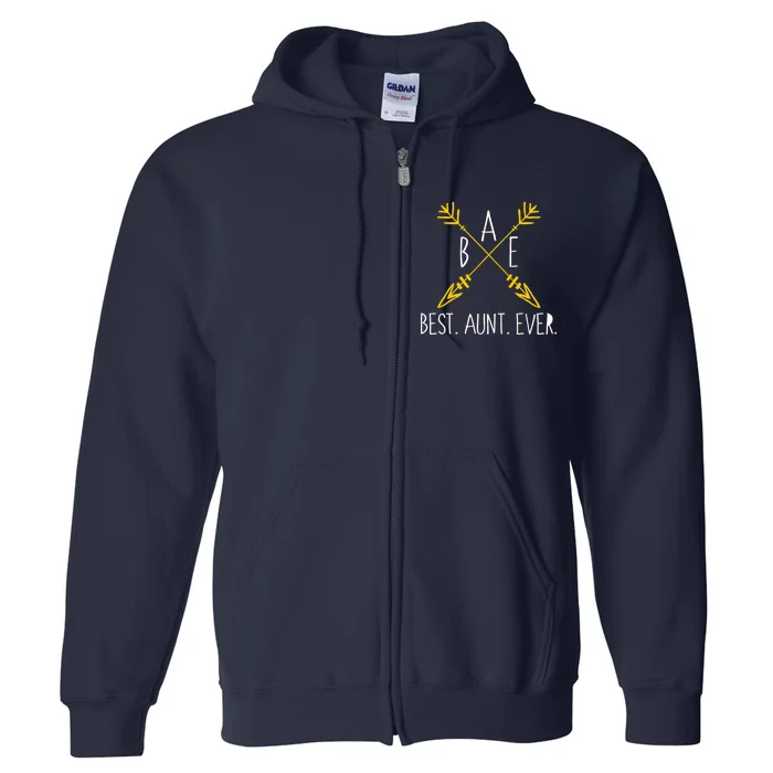 BAE Best Aunt Ever Arrows Logo Full Zip Hoodie