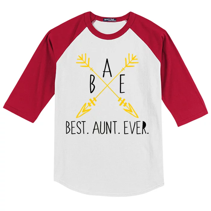 BAE Best Aunt Ever Arrows Logo Kids Colorblock Raglan Jersey