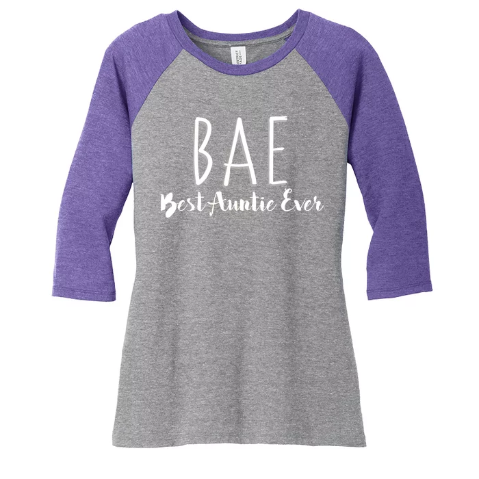 BAE Best Auntie Ever Women's Tri-Blend 3/4-Sleeve Raglan Shirt