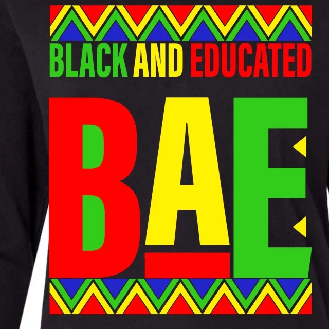 Bae Black And Educated Proud African Womens Cotton Relaxed Long Sleeve T-Shirt