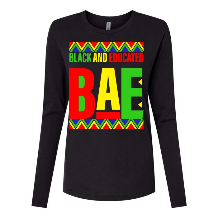 Bae Black And Educated Proud African Womens Cotton Relaxed Long Sleeve T-Shirt