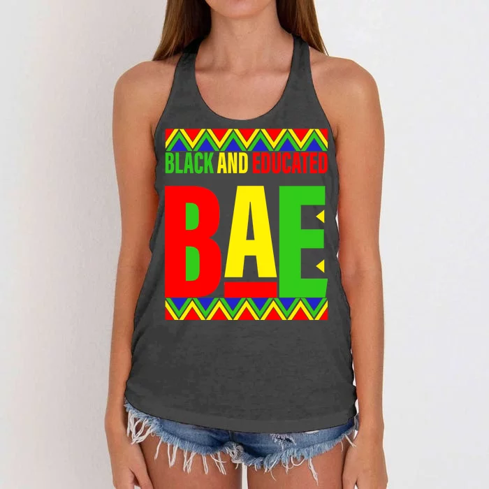 Bae Black And Educated Proud African Women's Knotted Racerback Tank