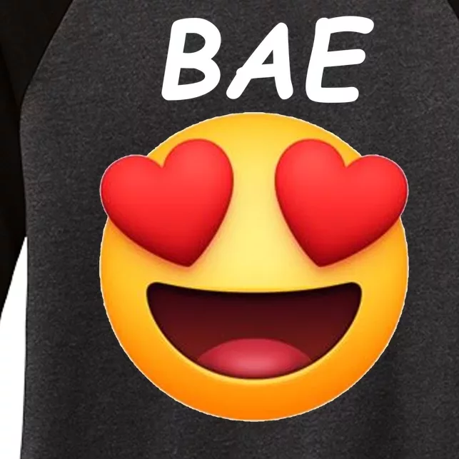 Bae Emoji Heart Women's Tri-Blend 3/4-Sleeve Raglan Shirt