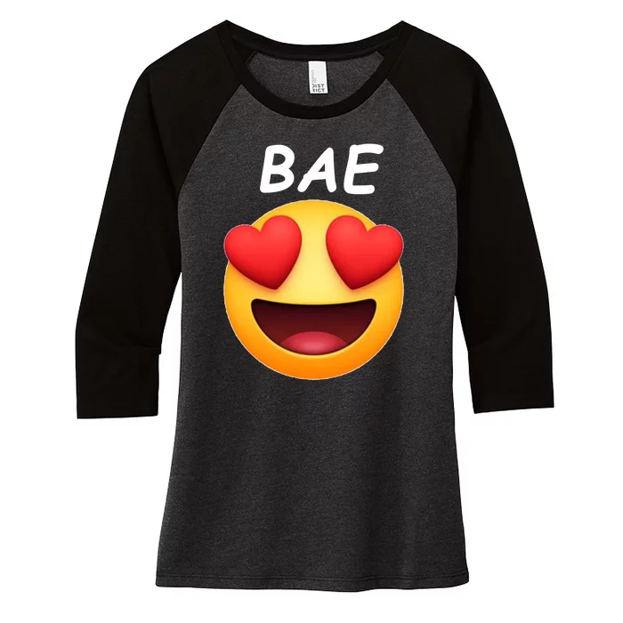 Bae Emoji Heart Women's Tri-Blend 3/4-Sleeve Raglan Shirt