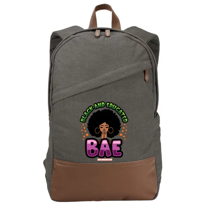 Black And Educated Pretty Black Bae Black Owned Gift Cotton Canvas Backpack