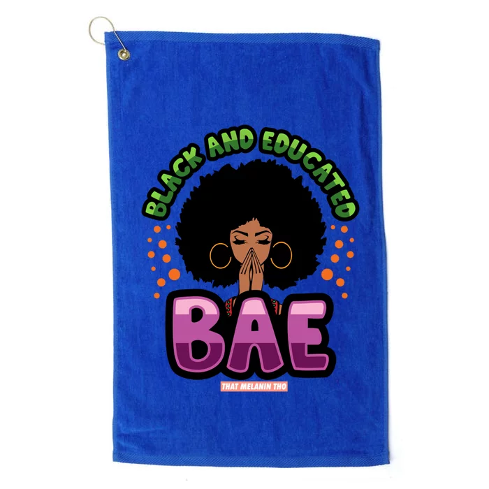 Black And Educated Pretty Black Bae Black Owned Gift Platinum Collection Golf Towel