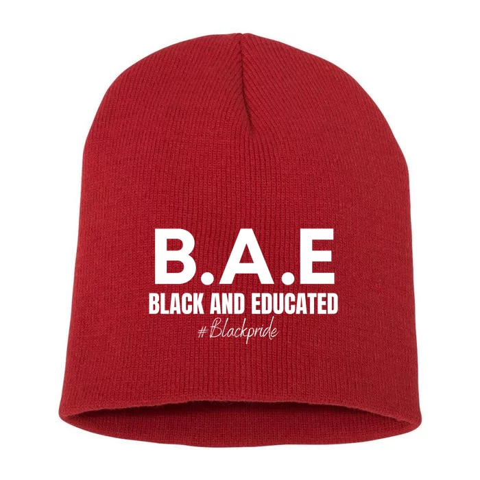 Black And Educated Pride Short Acrylic Beanie