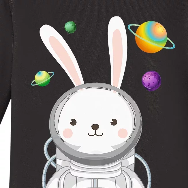 Bunny Astronaut Easter Day Cute Space Rabbit Baby Long Sleeve Bodysuit