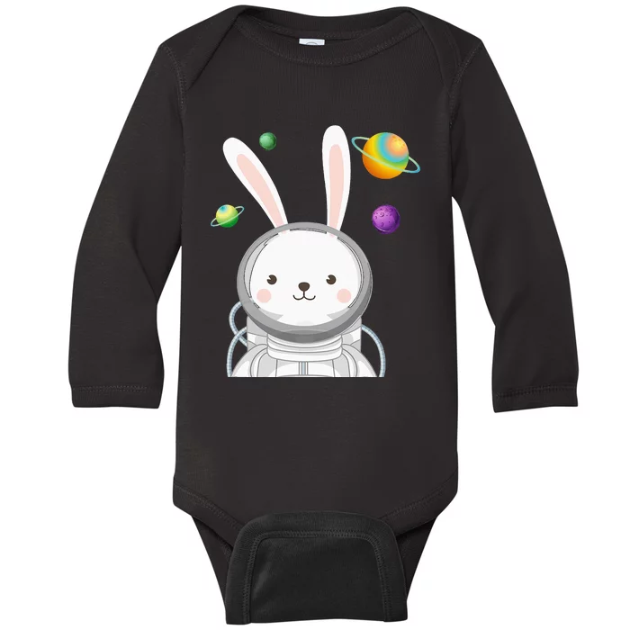 Bunny Astronaut Easter Day Cute Space Rabbit Baby Long Sleeve Bodysuit