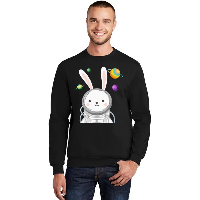 Bunny Astronaut Easter Day Cute Space Rabbit Tall Sweatshirt