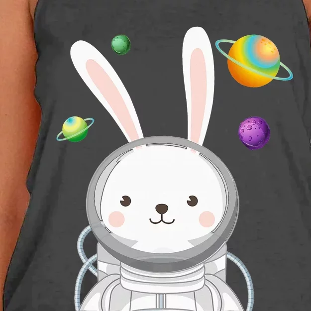 Bunny Astronaut Easter Day Cute Space Rabbit Women's Knotted Racerback Tank