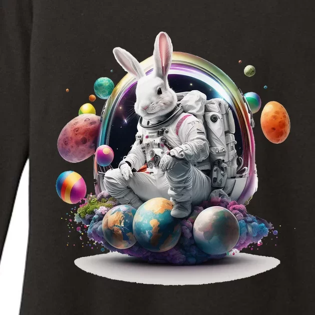 Bunny Astronaut Easter Day Cute Space Rabbit Womens CVC Long Sleeve Shirt