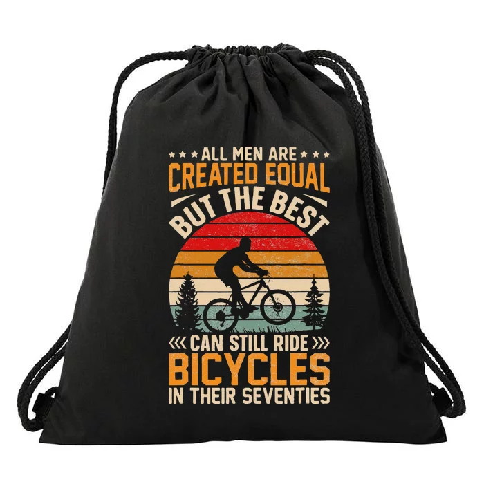 Bike All Equal But The Best Ride Bicycles Seventies Drawstring Bag